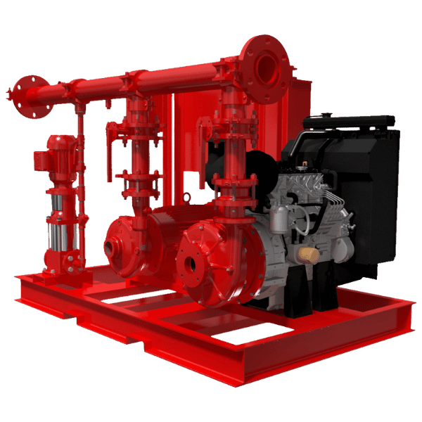 Sistema contra incendio con bomba diesel de respaldo